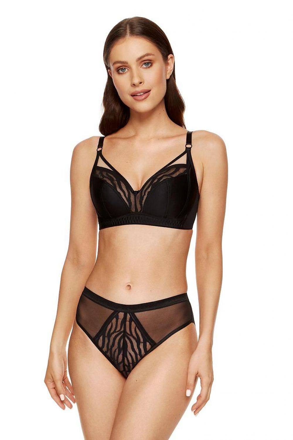  Biustonosz Soft Model Serena B2 Black/Beige - Gorteks 