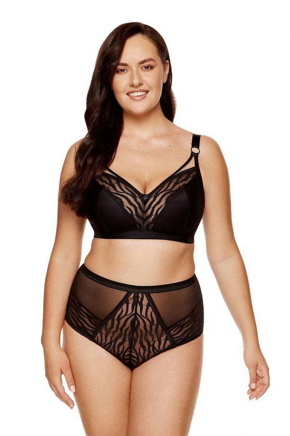  Biustonosz Soft Model Serena B2 Black/Beige - Gorteks 