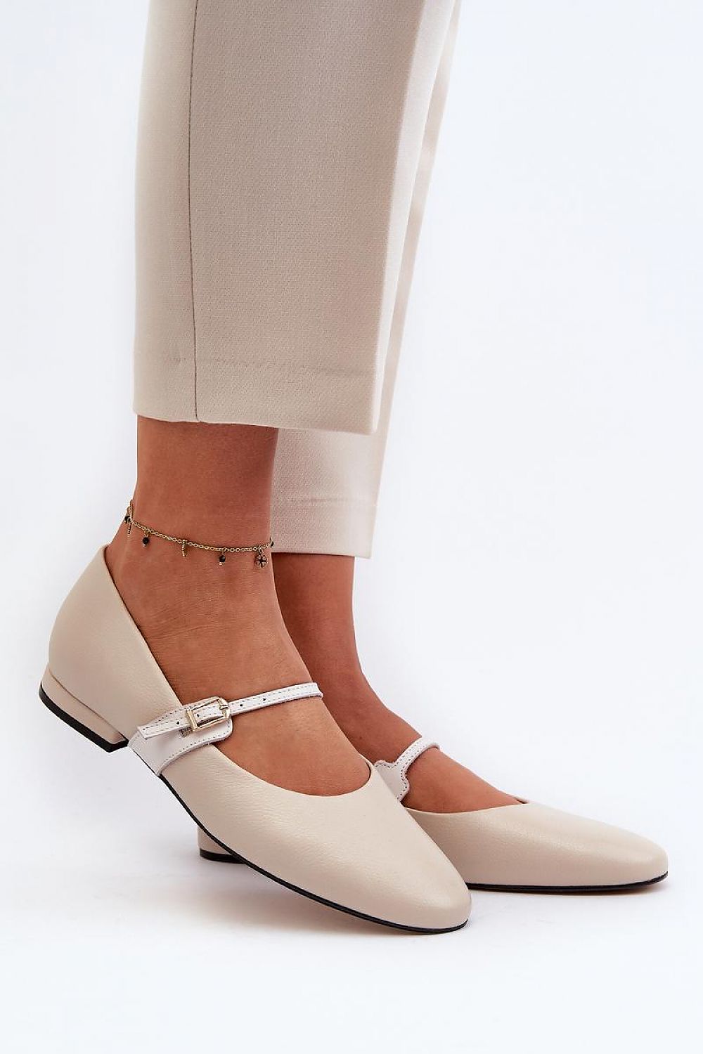   Baleriny Model Laura Messi 2774/254-109 Beige - Step in style 