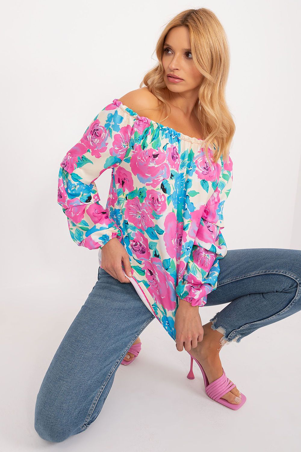   Bluzka Model WN-BZ-8281.59 Blue - Rue Paris 