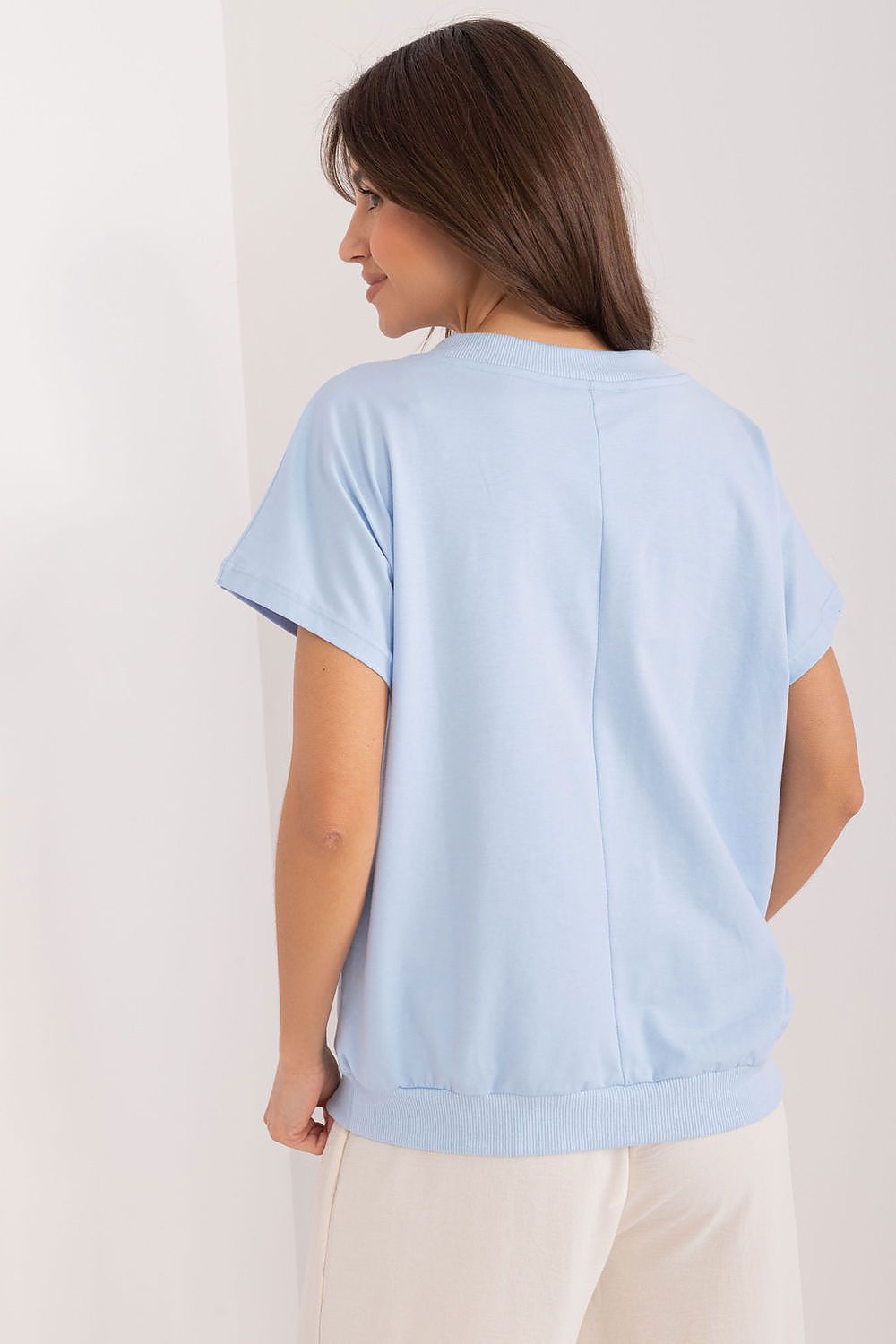   Bluzka Model RV-BZ-9626.28 Light Blue - Rue Paris 