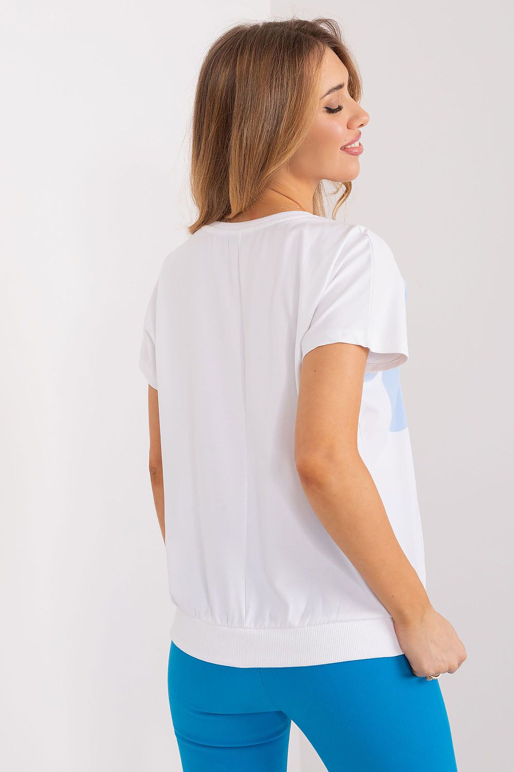   Bluzka Model RV-BZ-9628.26X White/Blue - Rue Paris 
