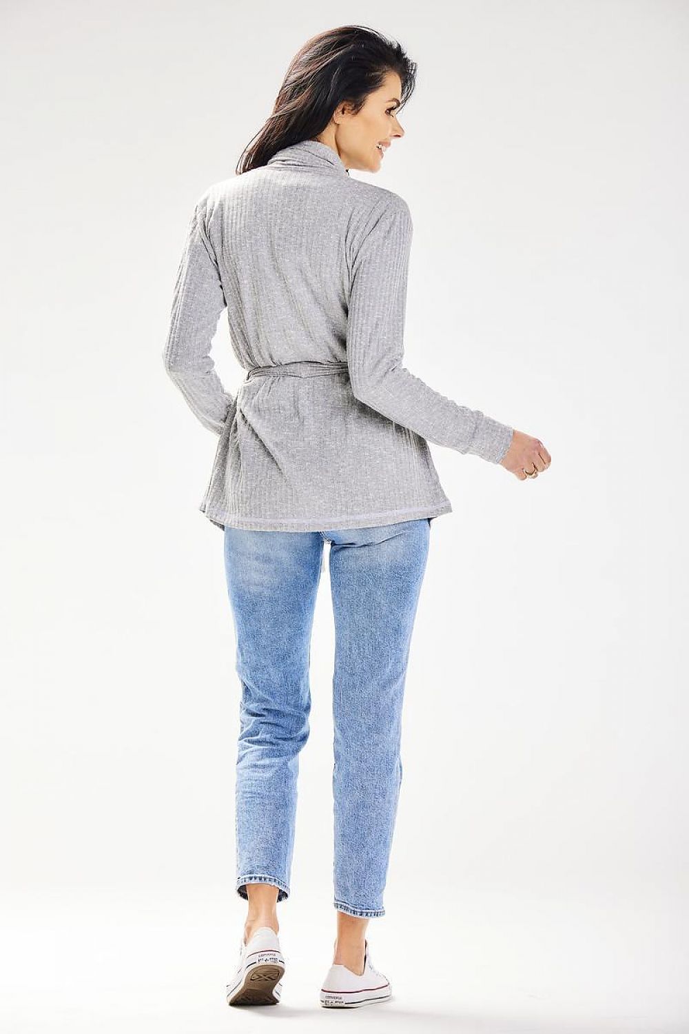  Sweter Kardigan Model A655 Grey - awama 