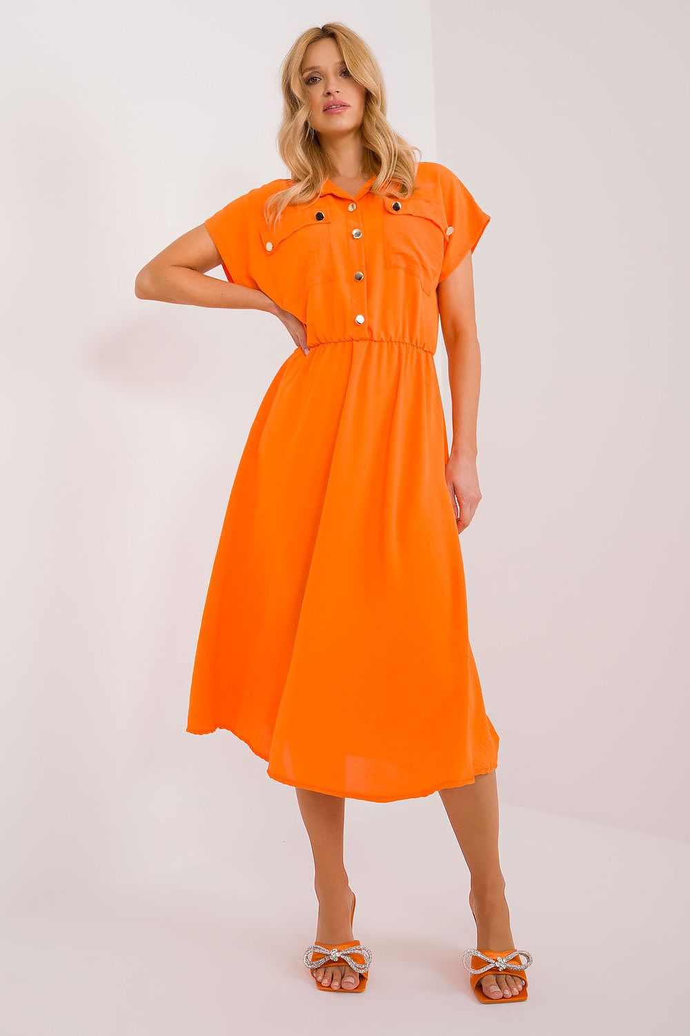  Sukienka Model DHJ-SK-19002.31 Orange - Italy Moda 