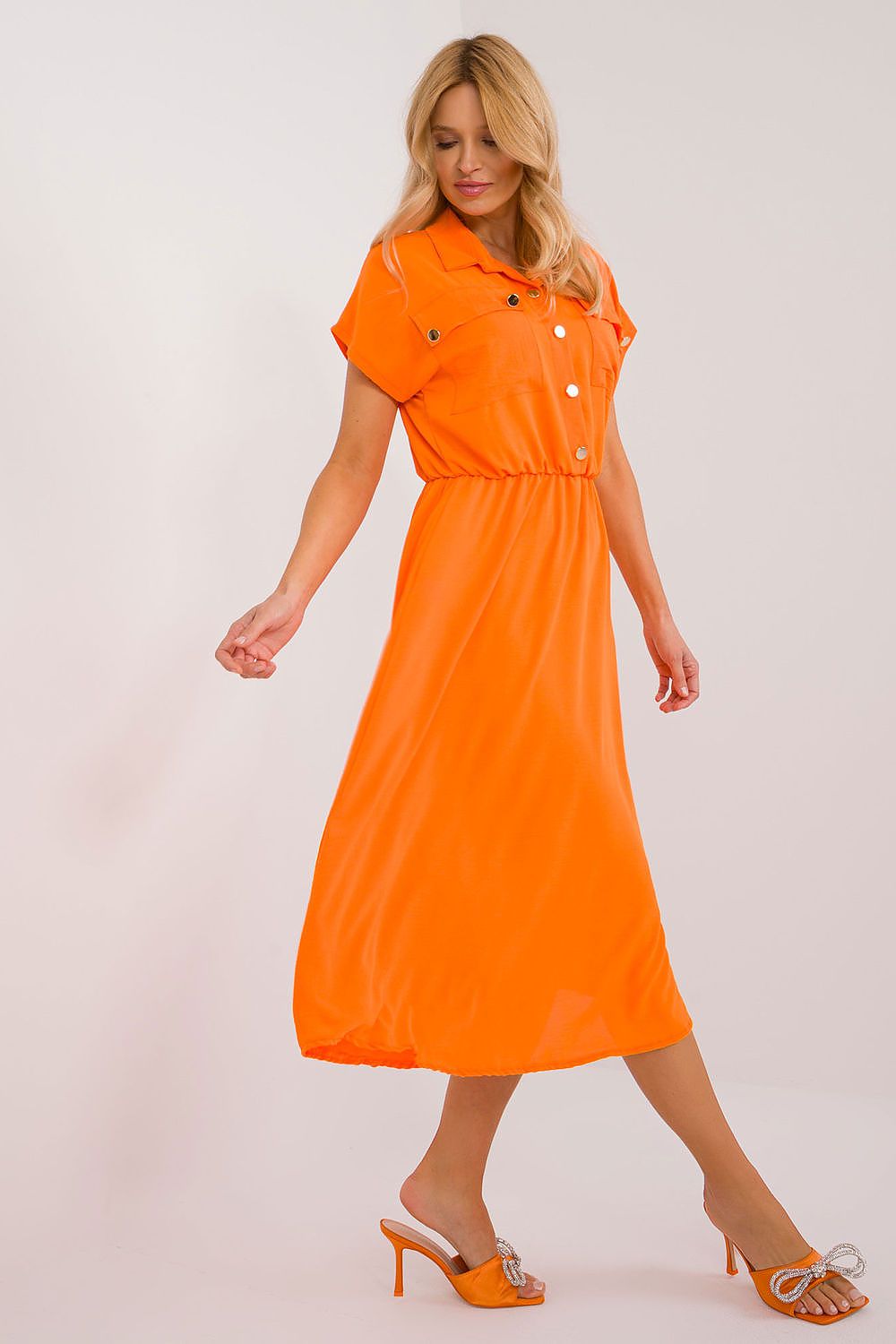  Sukienka Model DHJ-SK-19002.31 Orange - Italy Moda 