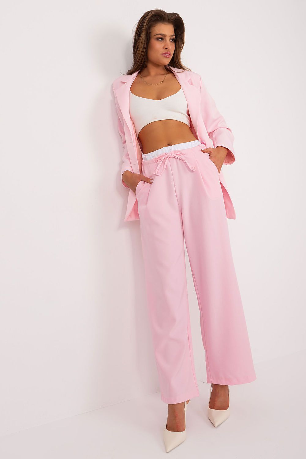  Spodnie Damskie Model DHJ-SP-A7327TR.28 Light Pink - Italy Moda 