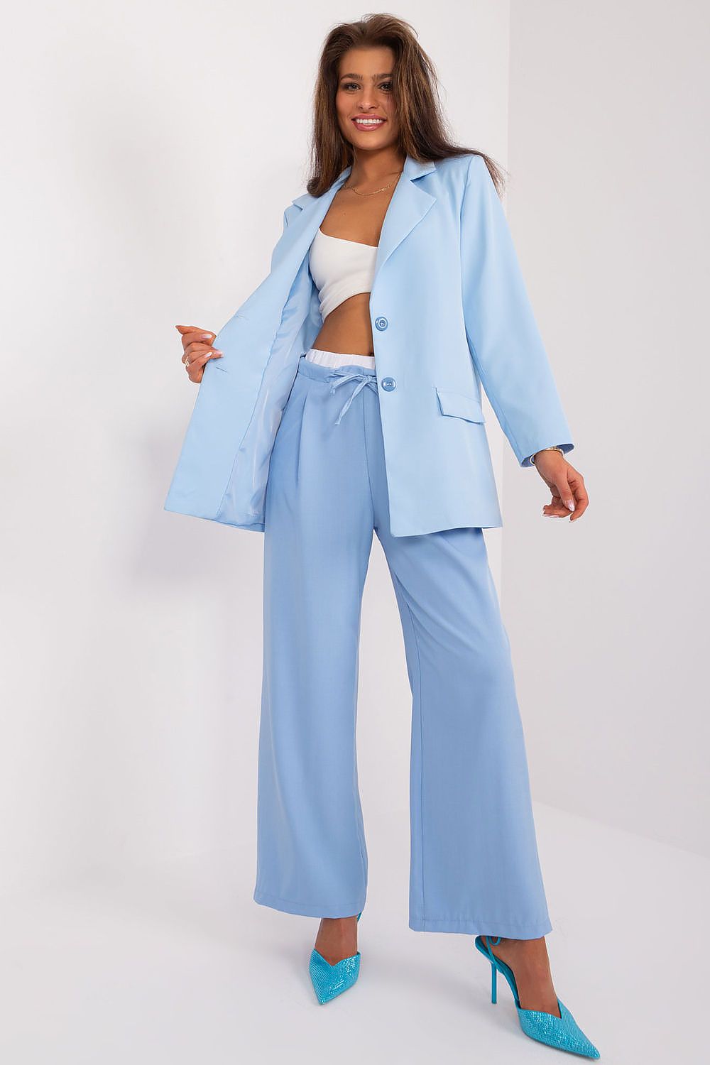  Spodnie Damskie Model DHJ-SP-A7327TR.25 Light Blue - Italy Moda 