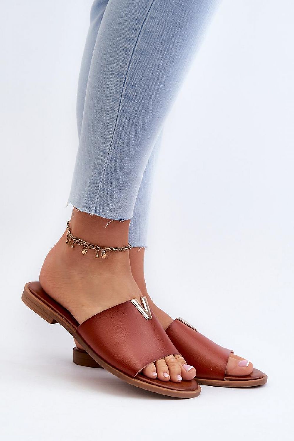  Sandał Klapki Model Maliha 24SD97-7736 Brown - Step in style 
