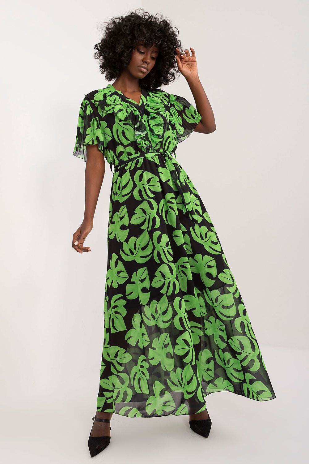  Sukienka Model DHJ-SK-15986.67 Black/Green - Italy Moda 