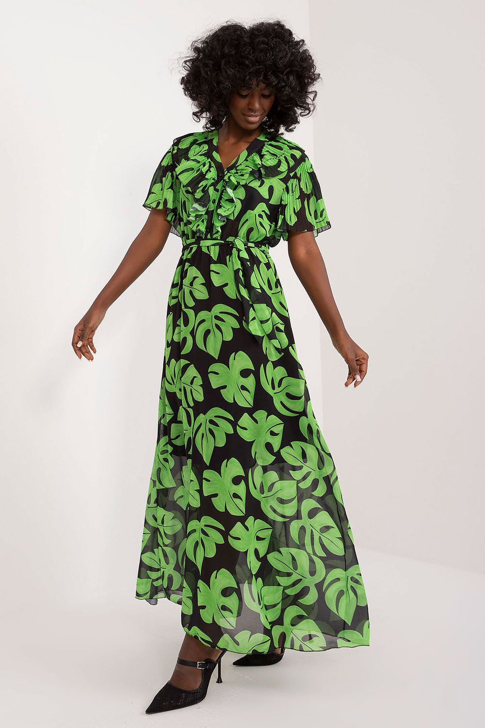  Sukienka Model DHJ-SK-15986.67 Black/Green - Italy Moda 