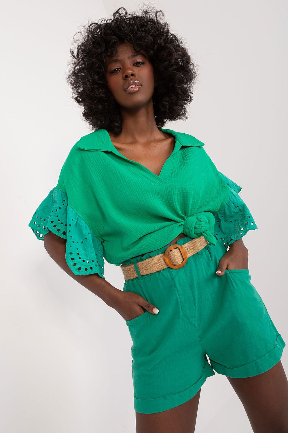   Szorty Damskie Model DHJ-SN-2598.29X Green - Italy Moda 