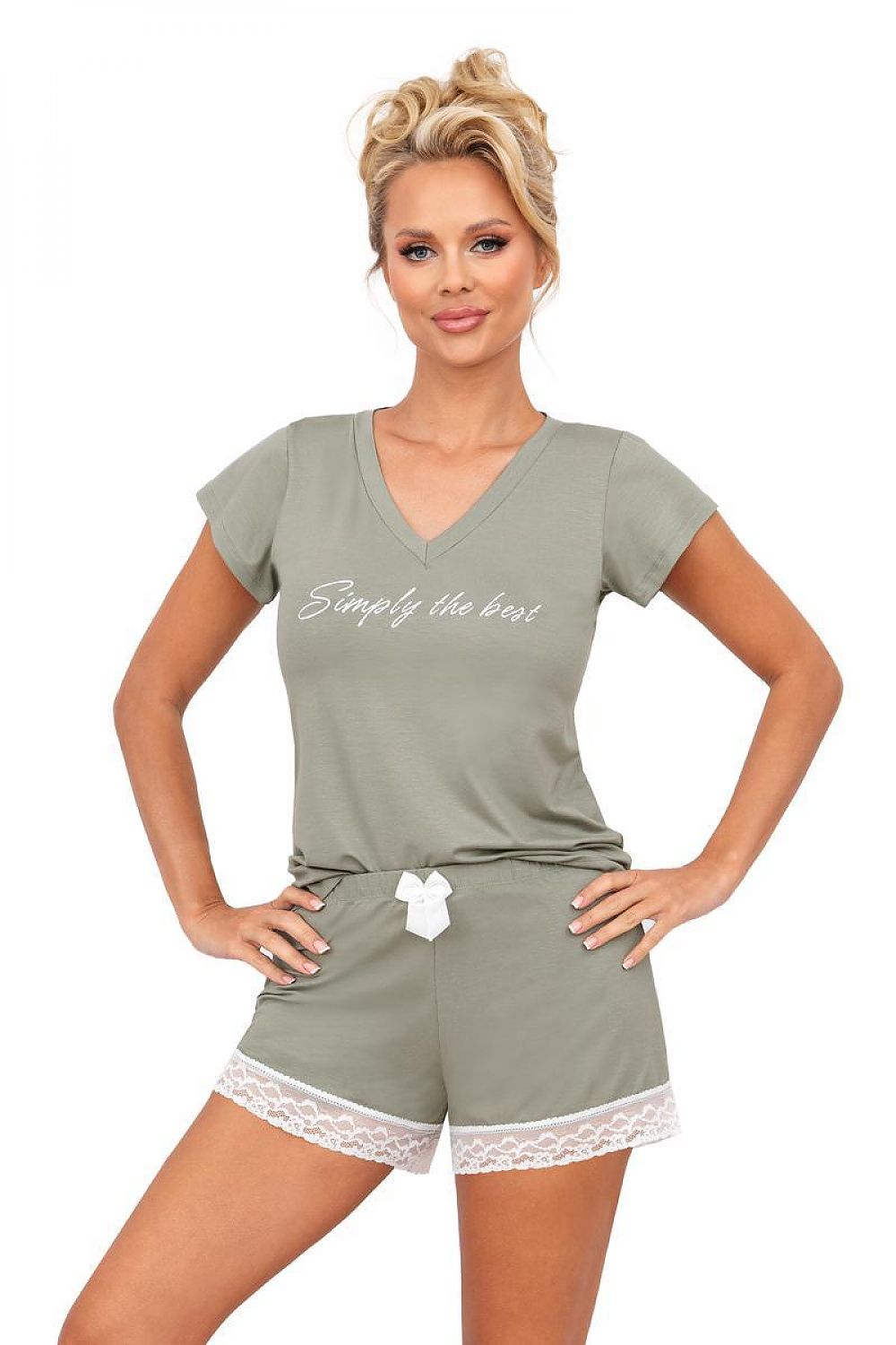  Piżama Damska Model Simply 1/2 Olive - Donna 