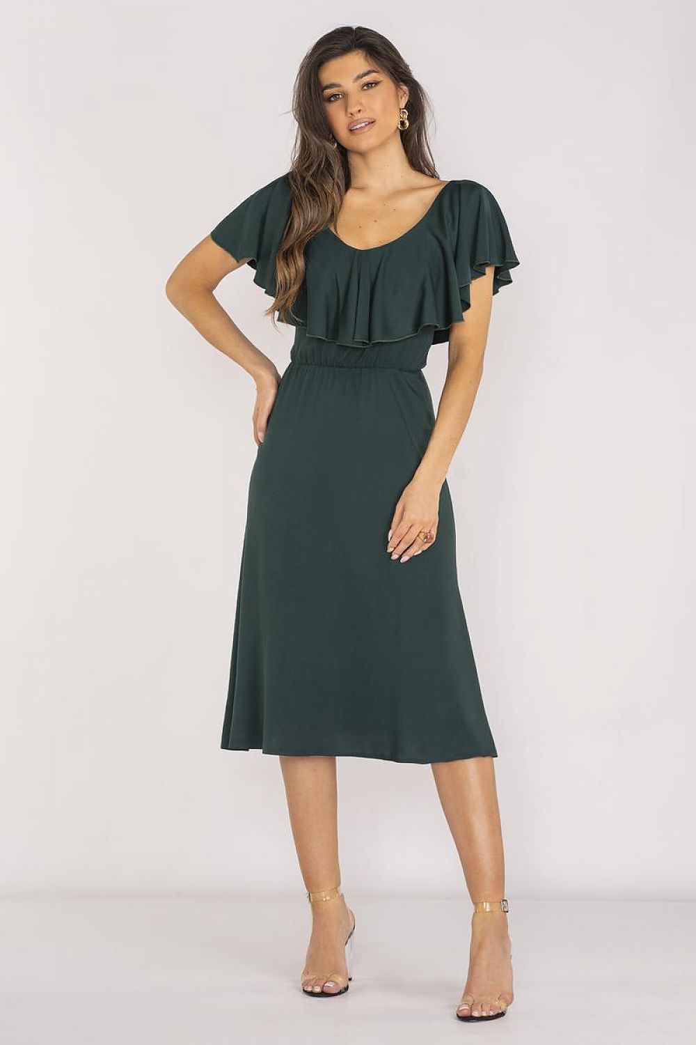  Sukienka Model A659 Bottle Green - awama 