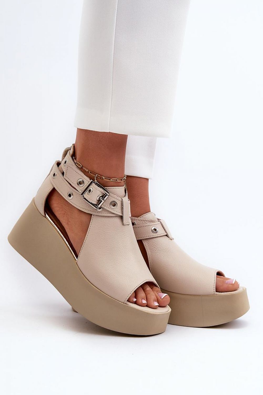  Sandały Model Zazoo 1732 Beige - Step in style 