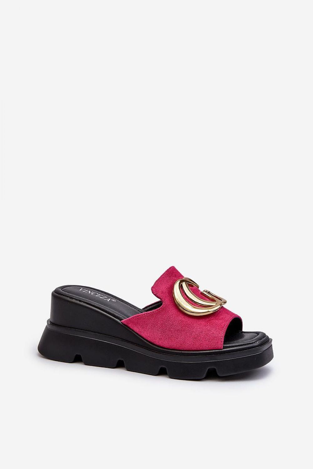  Sandał Klapki Model Iaria 58295  Fuksja - Step in style 