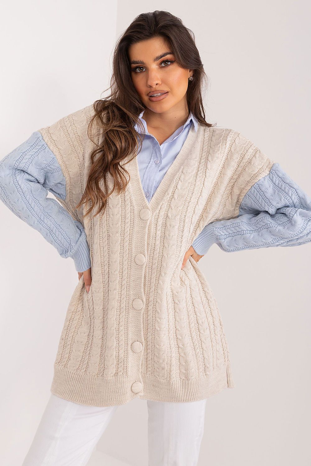  Sweter Damski Model BA-SW-0549.32 Light Blue - Badu 