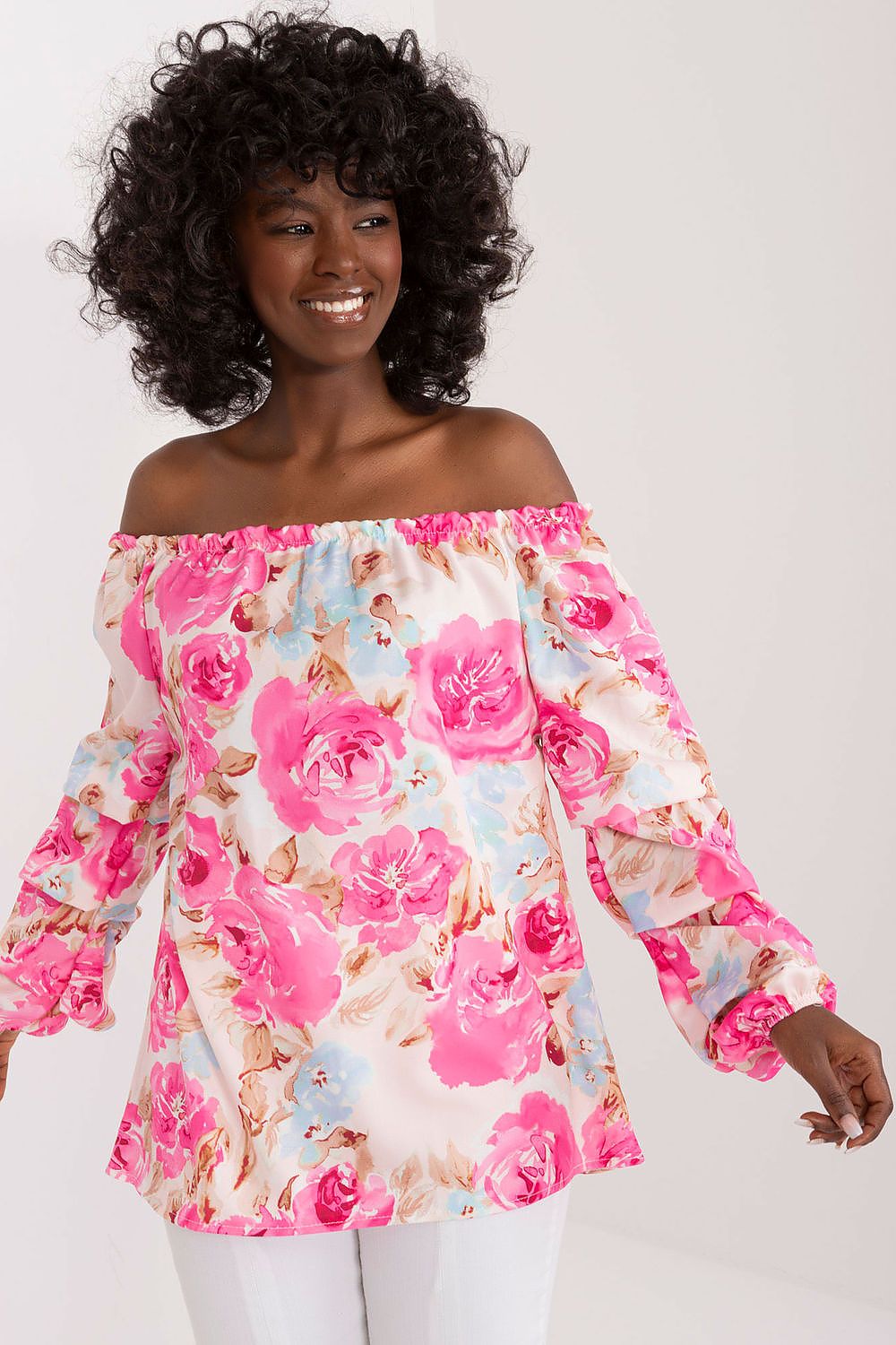   Bluzka Model WN-BZ-8281.23 Pink - Rue Paris 
