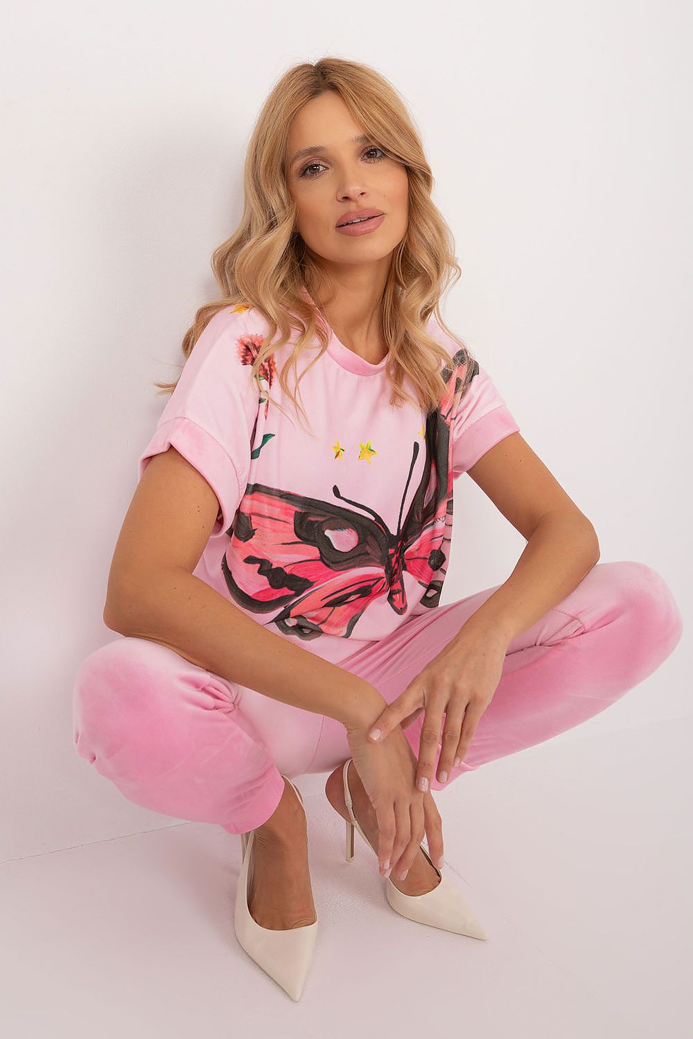  Spodnie Komplet Model DHJ-KMPL-8899.17 Light Pink - Rue Paris 