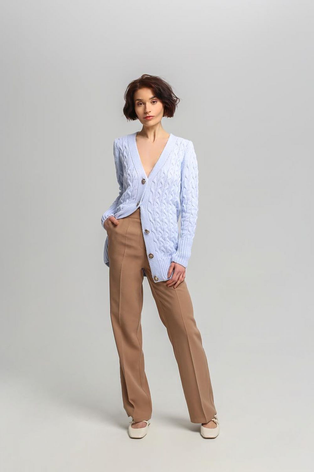  Sweter Damski Model SWE333 Błękit - MKM 