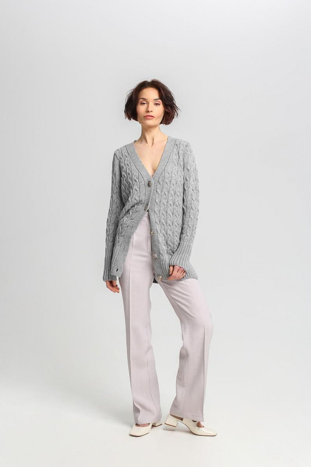  Sweter Damski Model SWE333 Grey - MKM 