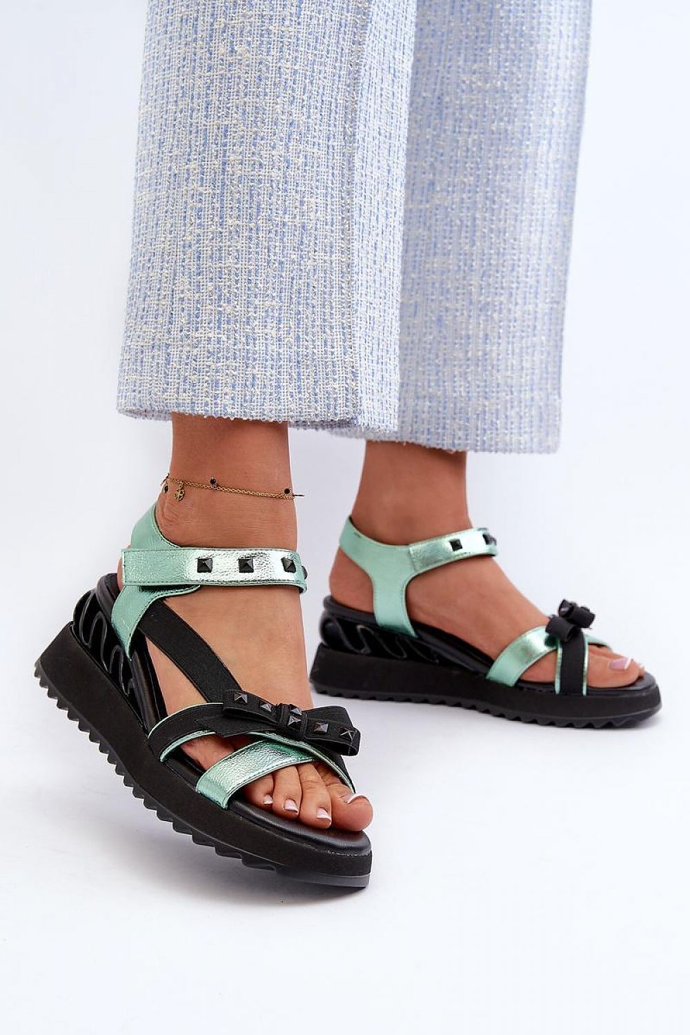  Sandały Model DA CR956 Green - Step in style 