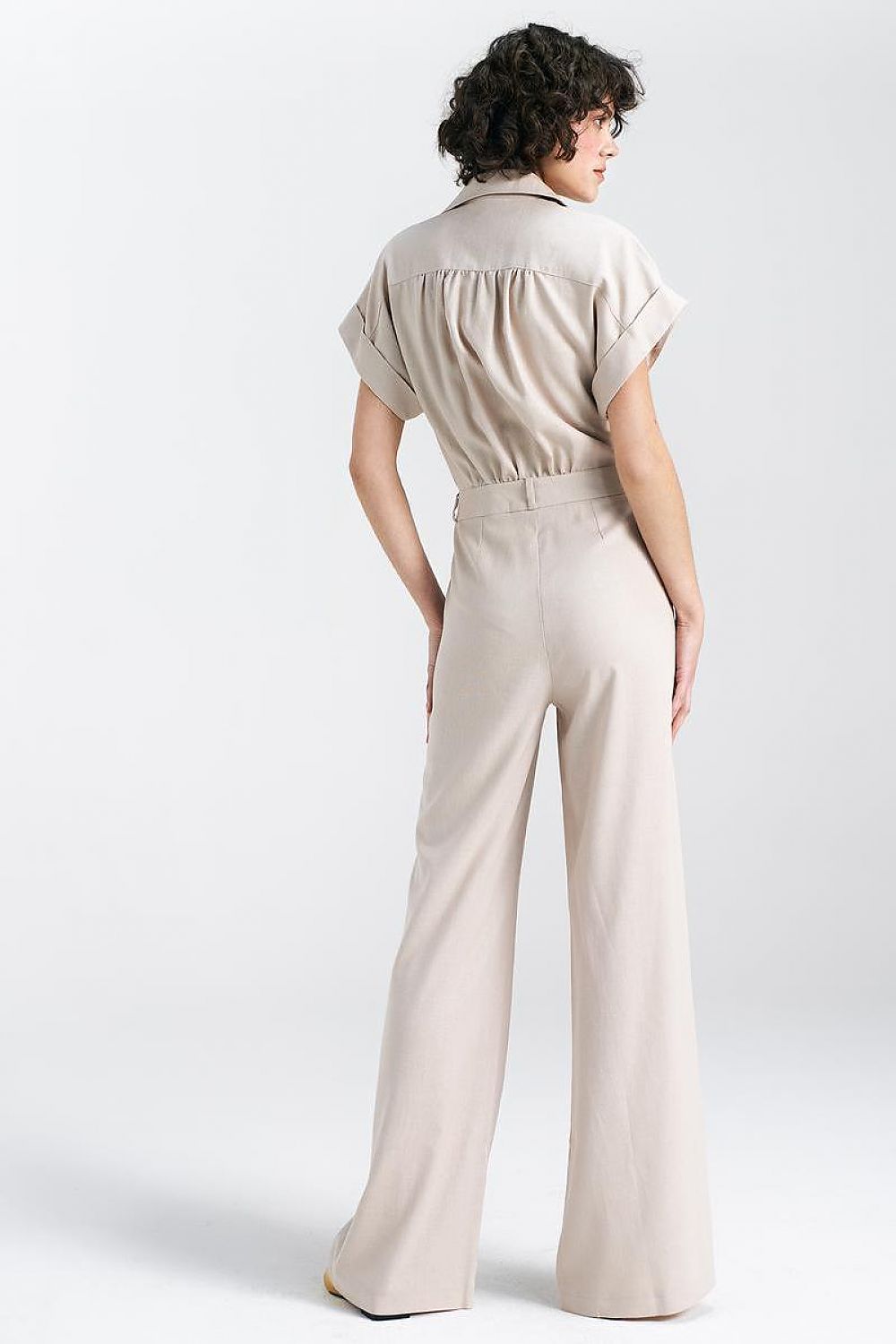   Kombinezon lniany KM34 Beige - Nife 