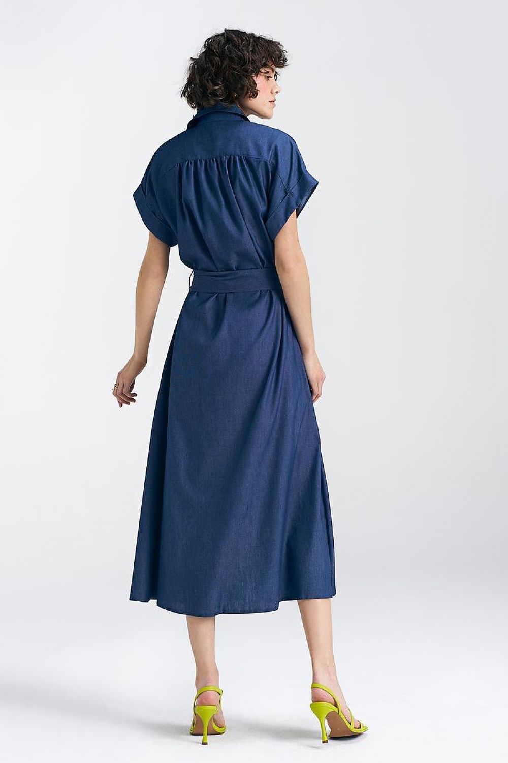  Sukienka jeansowa, luźna S242 Denim - Nife 