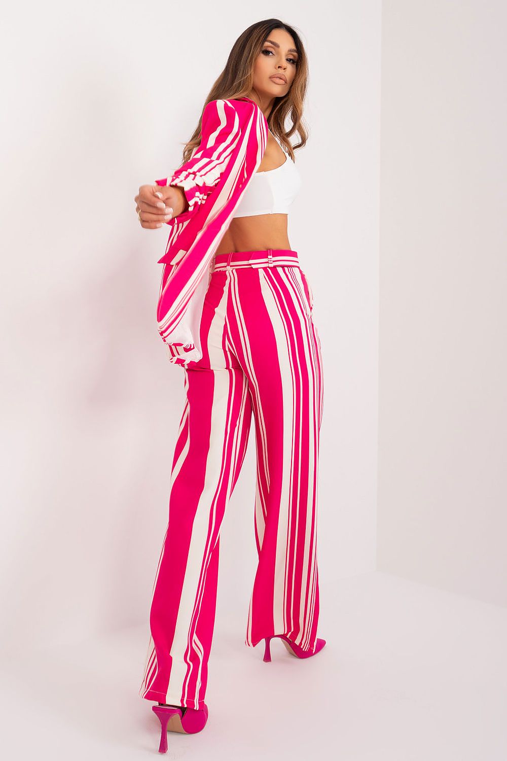  Spodnie Damskie Model DHJ-SP-5077.27 Fuksja - Italy Moda 