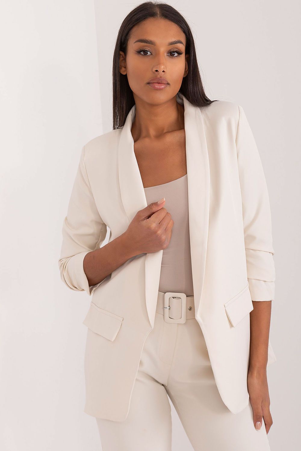   Marynarka Model TW-ZT-BI-24155a.01X Light Beige - Och Bella 