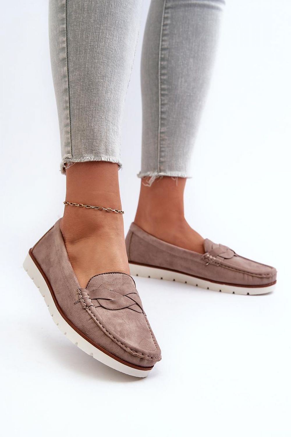   Mokasyny Model Nestalia 834280 Dark Beige - Step in style 