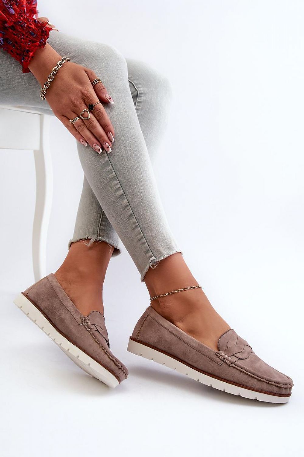   Mokasyny Model Nestalia 834280 Dark Beige - Step in style 