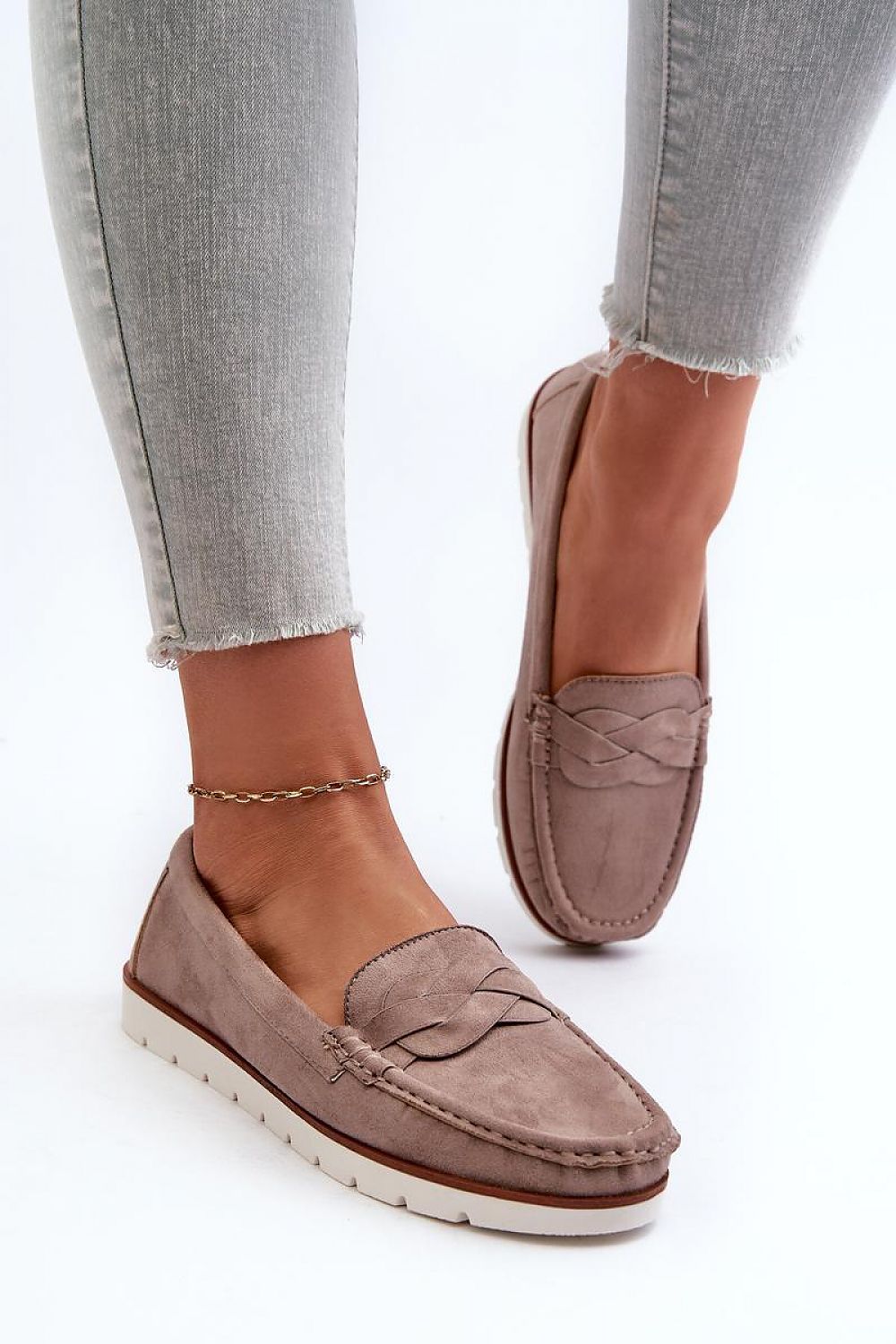   Mokasyny Model Nestalia 834280 Dark Beige - Step in style 