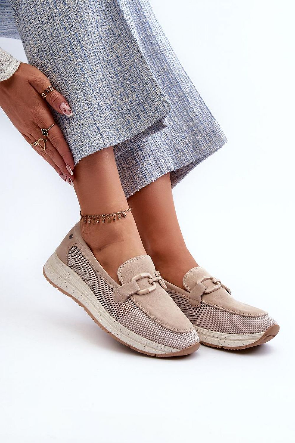   Mokasyny Model DA TW210 Beige - Step in style 