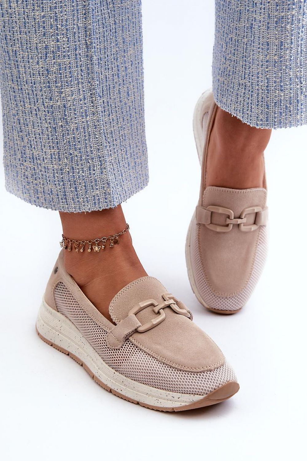   Mokasyny Model DA TW210 Beige - Step in style 