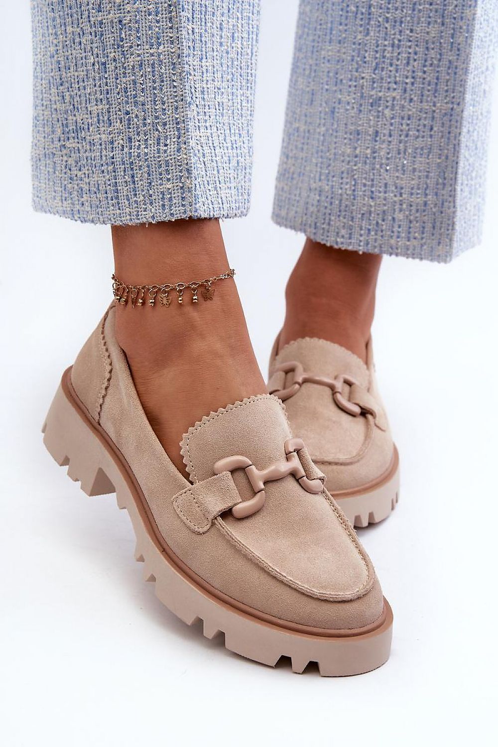   Mokasyny Model DA TW117 Beige - Step in style 