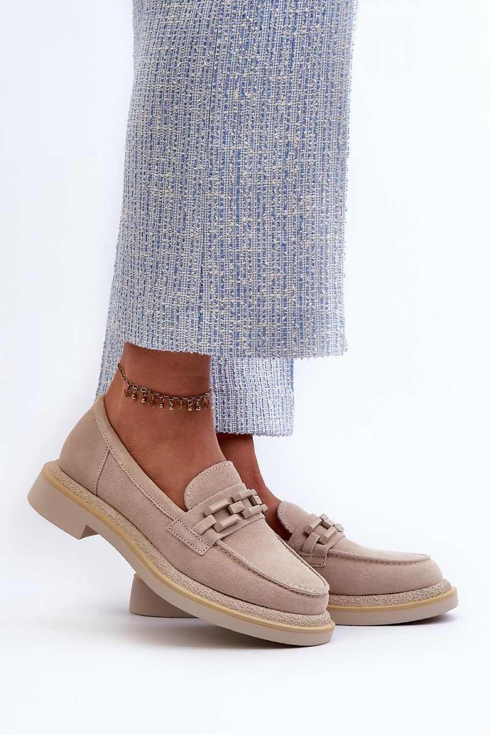   Mokasyny Model DA TW101 Beige - Step in style 