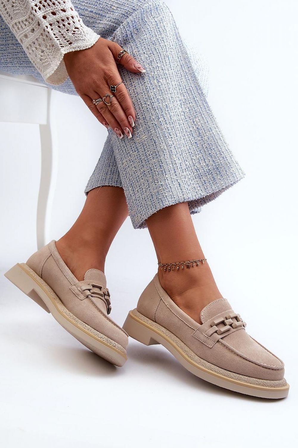   Mokasyny Model DA TW101 Beige - Step in style 