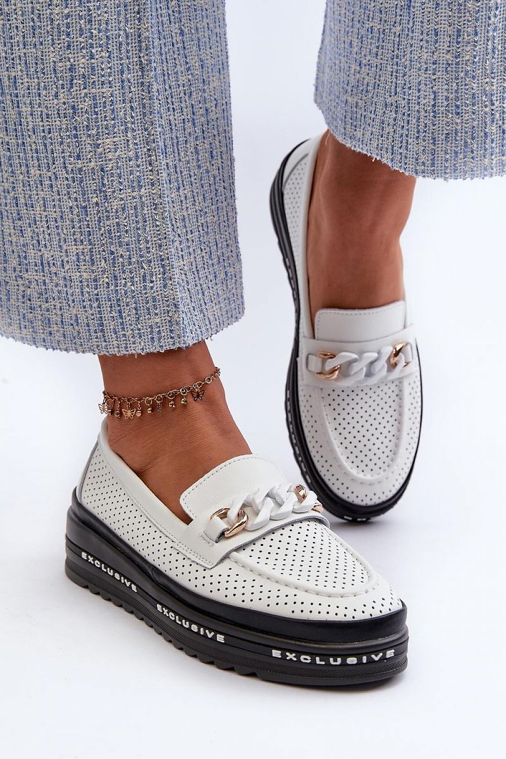   Mokasyny Model S.Barski LR618 White - Step in style 