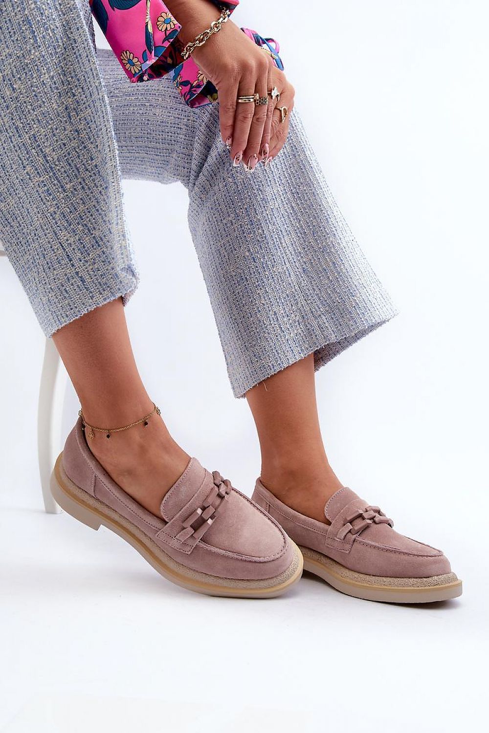   Mokasyny Model DA TW101 Dirty Pink - Step in style 