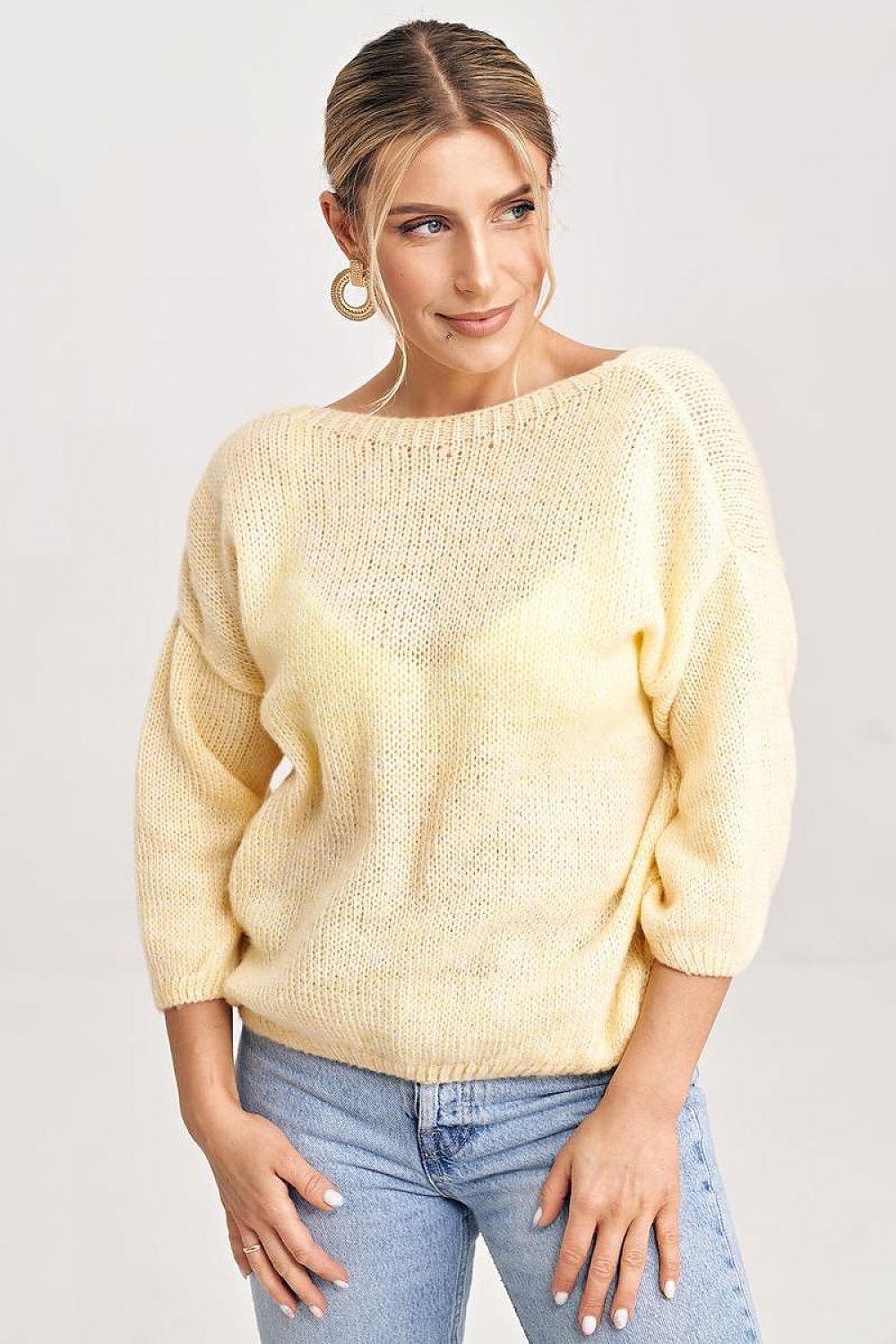   Sweter Damski Model M993 Yellow - Figl 
