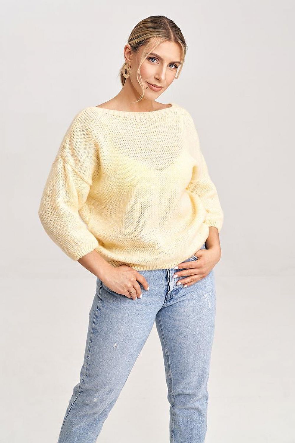   Sweter Damski Model M993 Yellow - Figl 