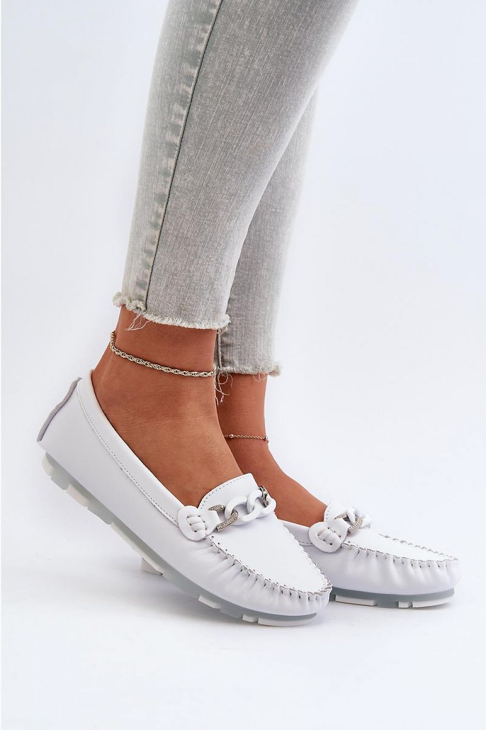   Mokasyny Model S.Barski LR339 White - Step in style 