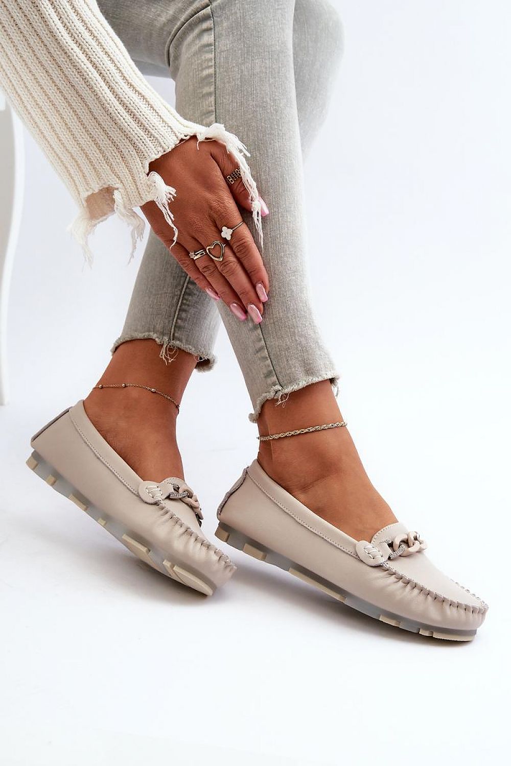   Mokasyny Model S.Barski LR339 Beige - Step in style 