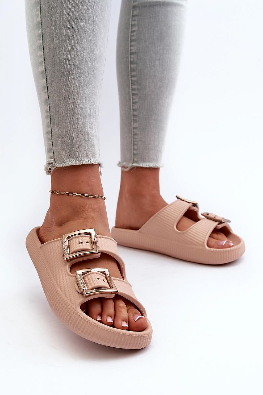  Sandał Klapki Model Zaxy LL285087 Beige - Step in style 