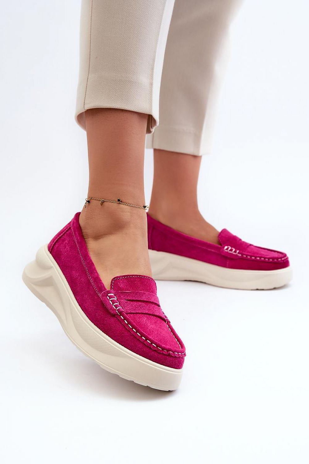  Mokasyny Model Filidia 24PB18-6889 Fuksja - Step in style 