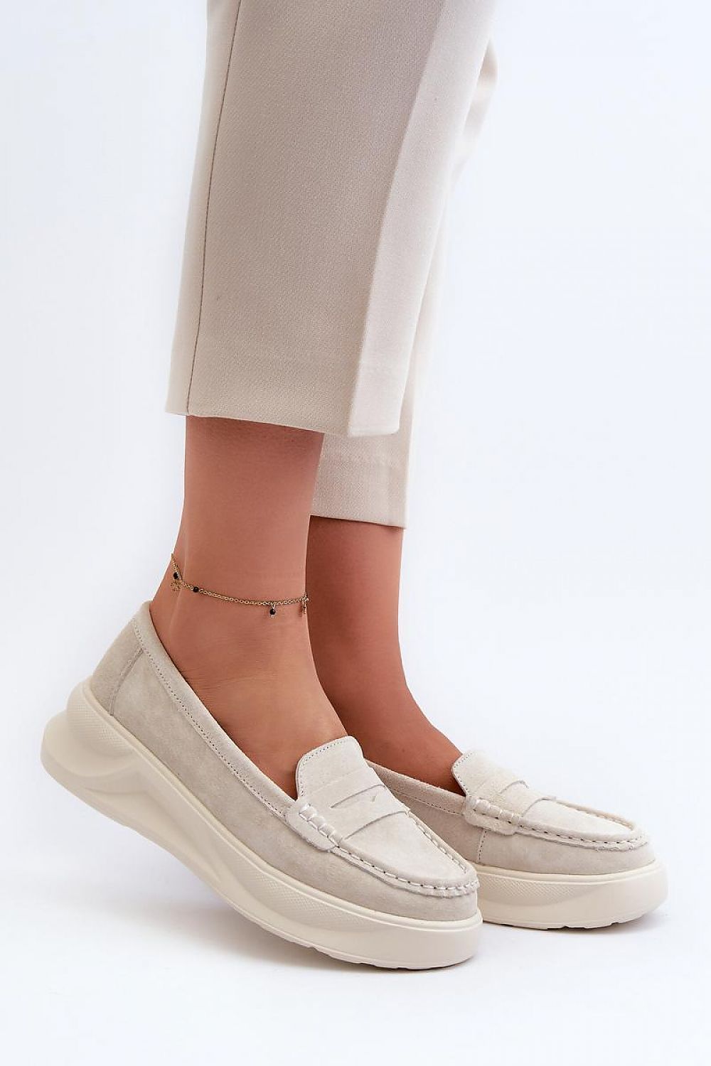   Mokasyny Model Filidia 24PB18-6889 Beige - Step in style 