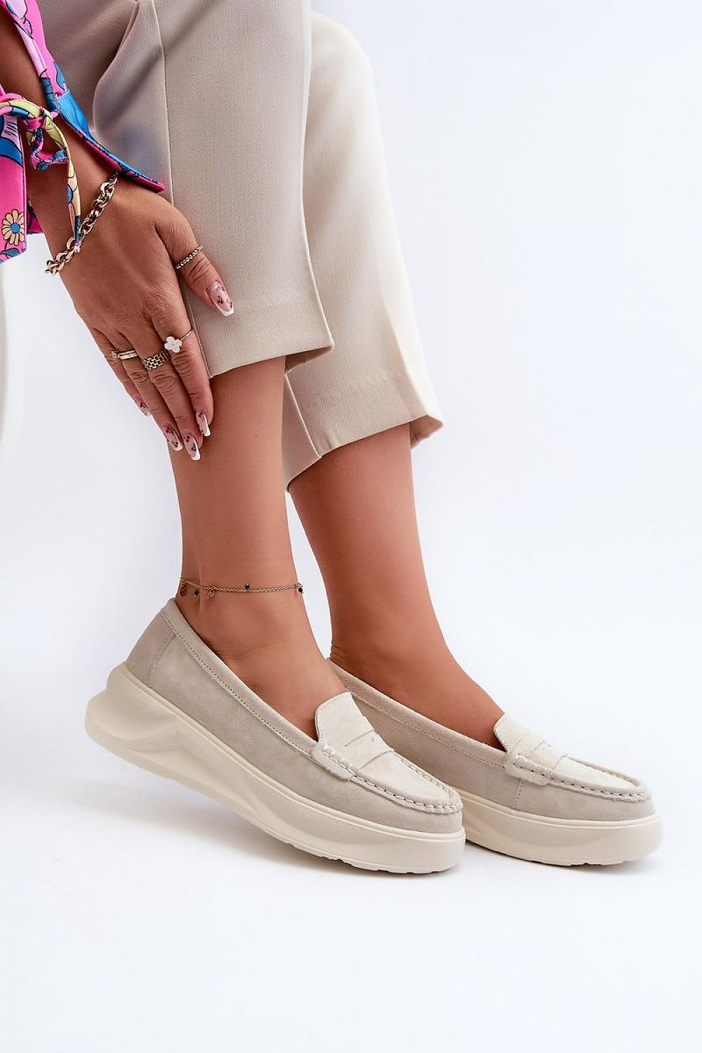   Mokasyny Model Filidia 24PB18-6889 Beige - Step in style 