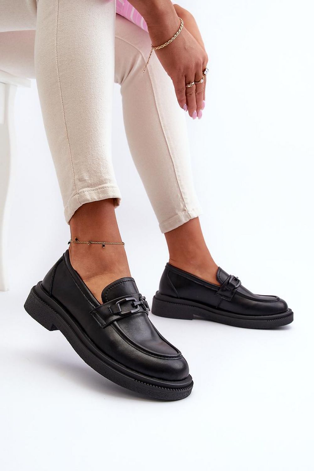   Mokasyny Model Keelana 24PB18-6885 Black Skóra - Step in style 