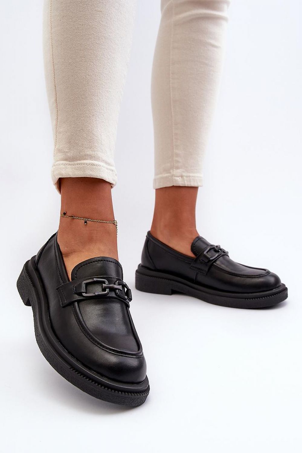  Mokasyny Model Keelana 24PB18-6885 Black Skóra - Step in style 