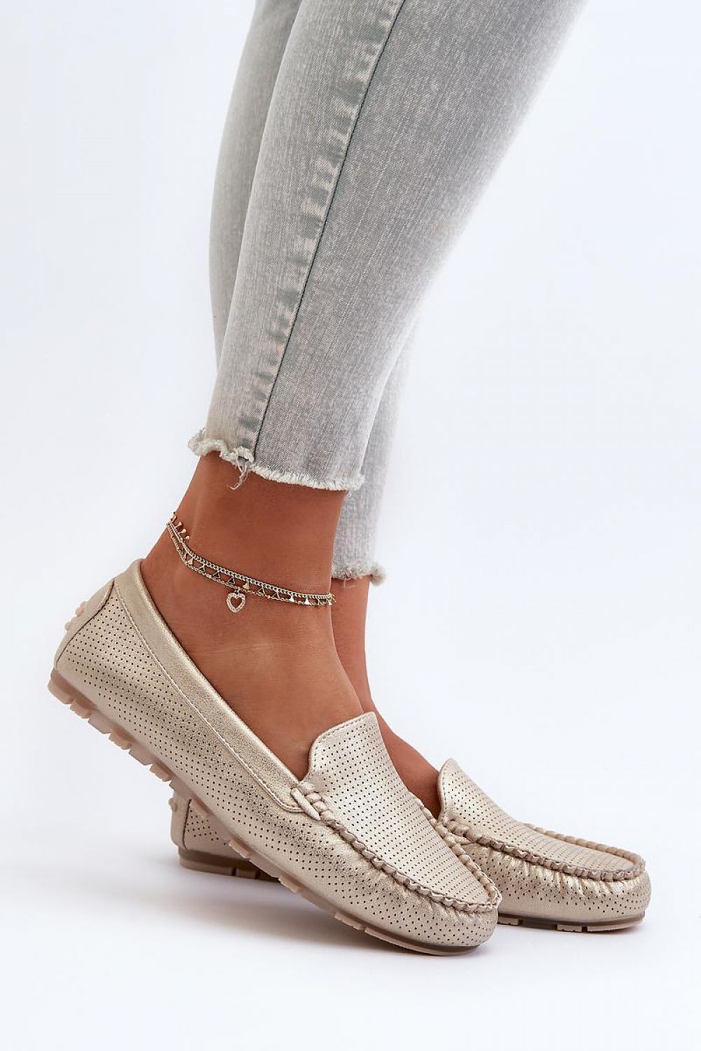   Mokasyny Model Ranica 24PB02-7669 Gold - Step in style 